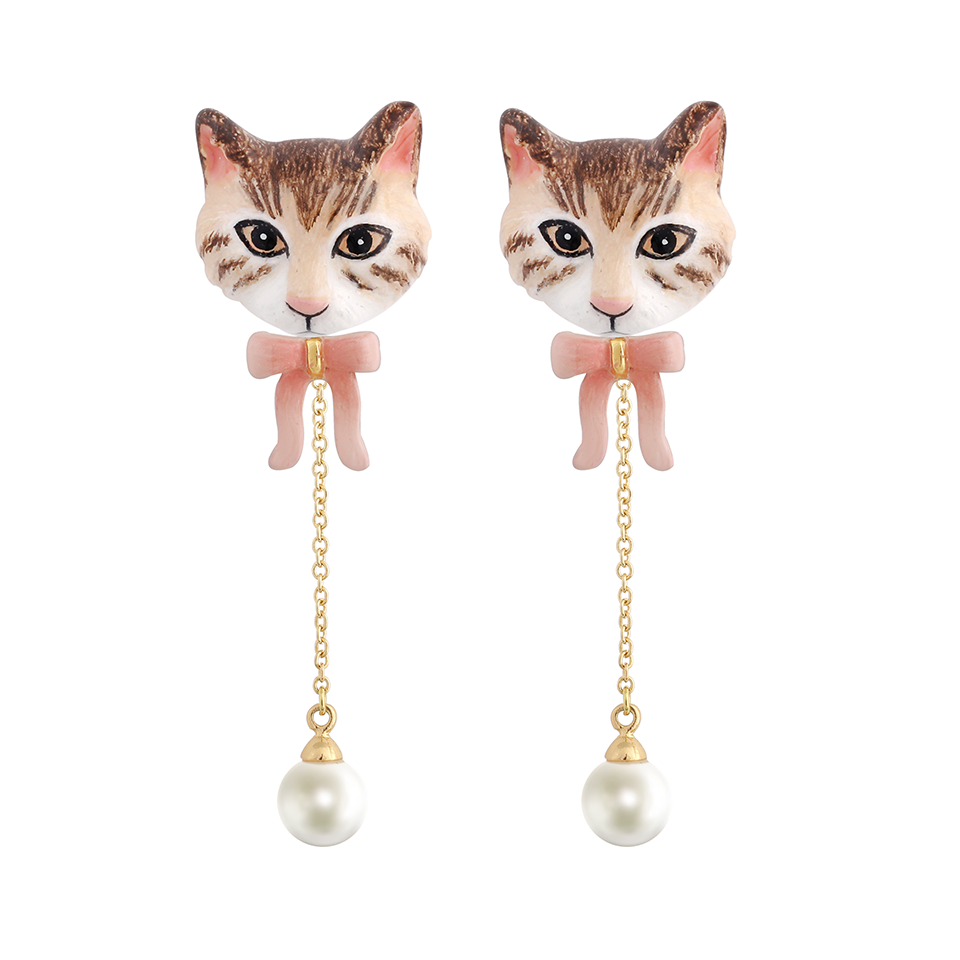 Cat Village The Brown Maine Coon Earrings