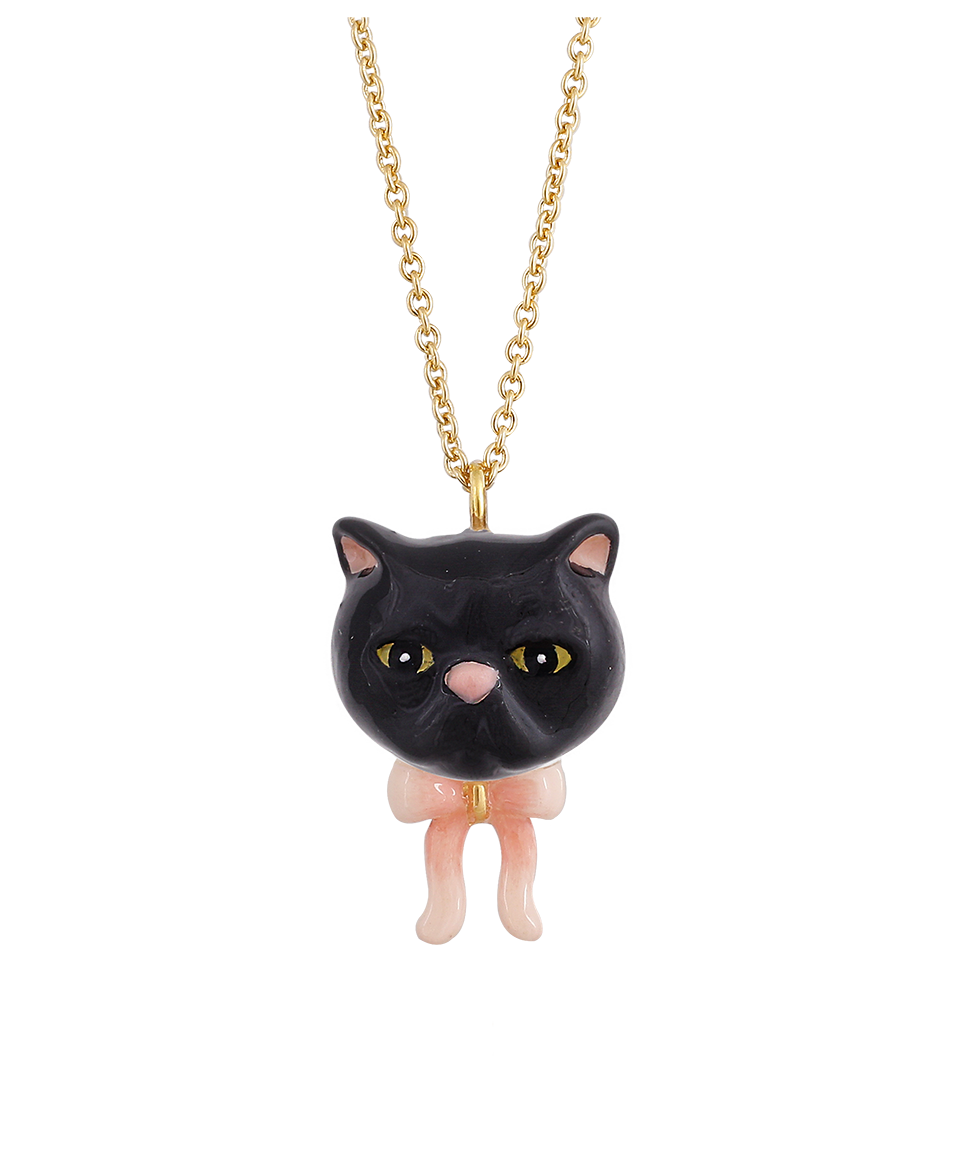 Cat Village The Black Exotic Cat Small Necklace