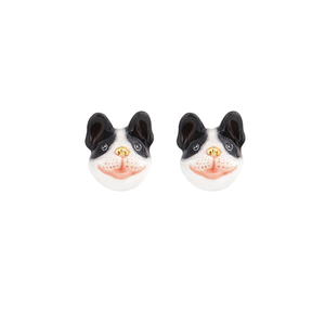 Dog Label The Two Black Eyes French Bulldog Earrings
