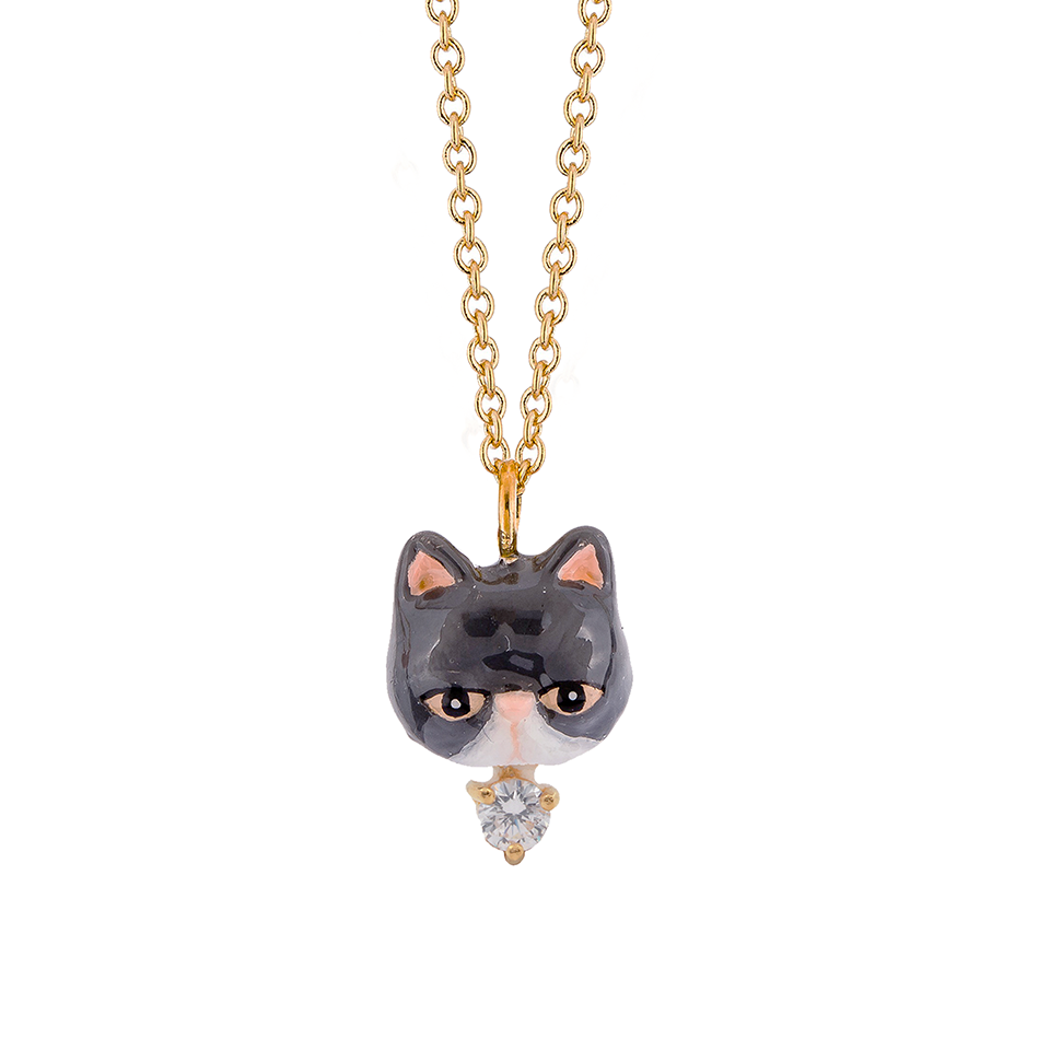 Persian Cat Empire The Black Persian Cat Small Necklace