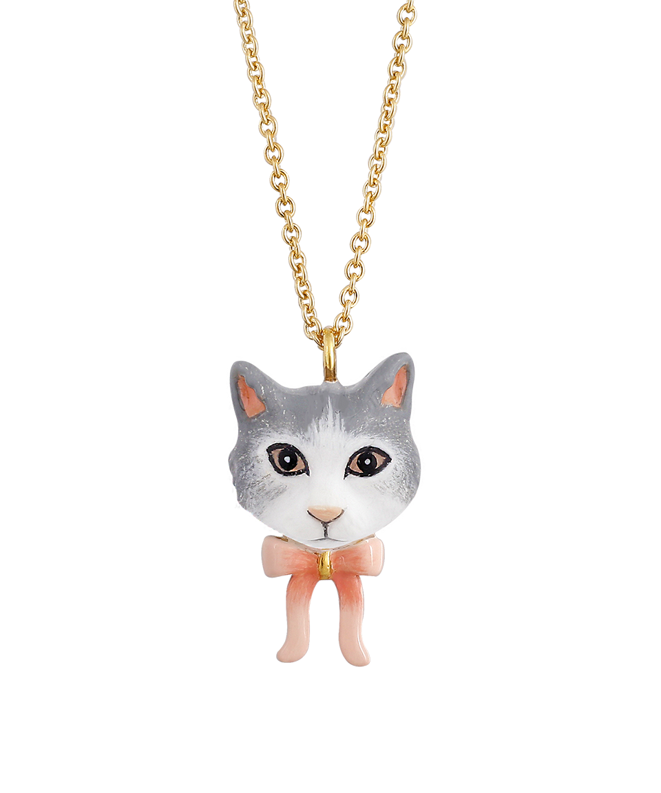 Cat Village The Gray Maine Coon Small Necklace