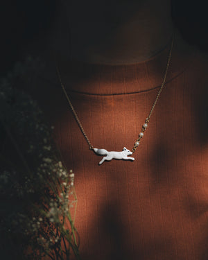 Winter In The Wild The White Fox Necklace