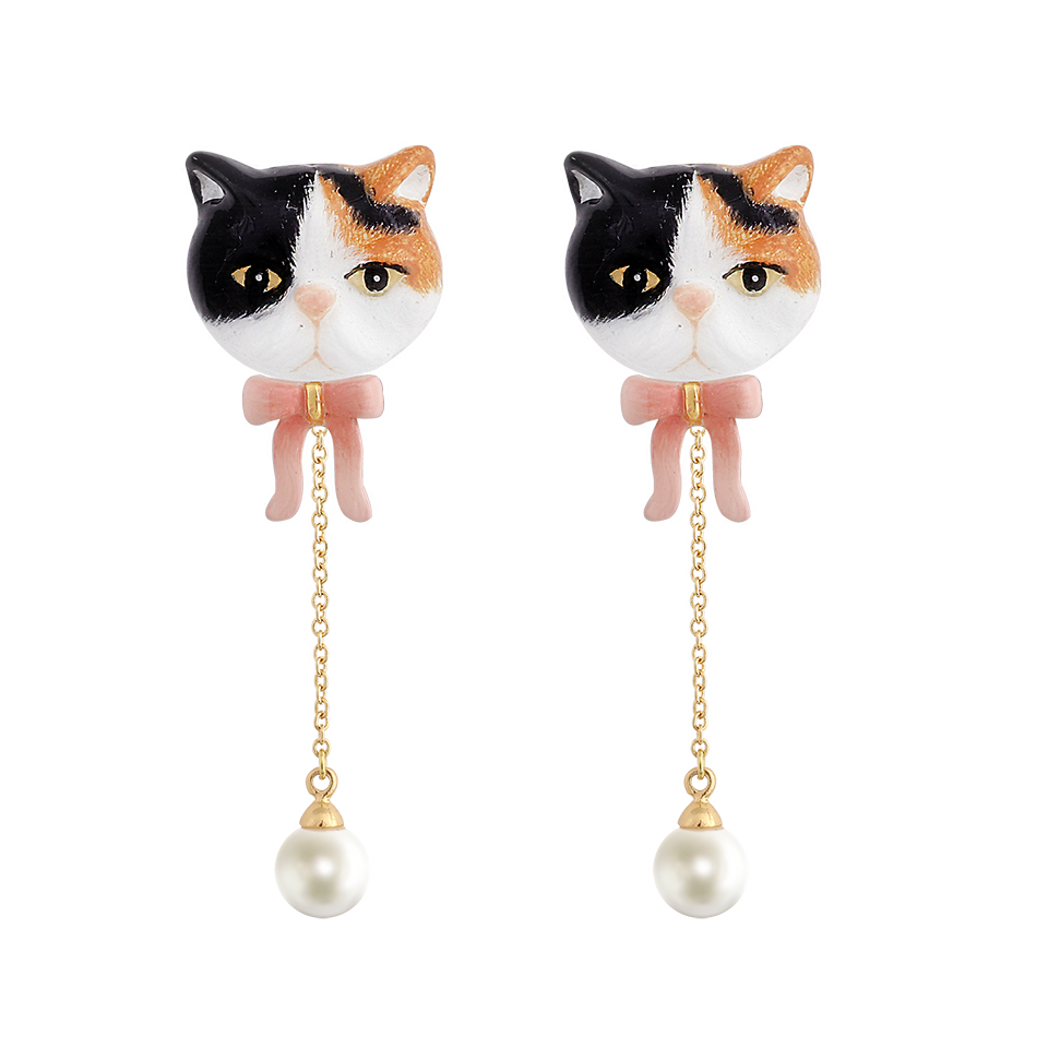 Cat Village The Calico Exotic Cat Earrings