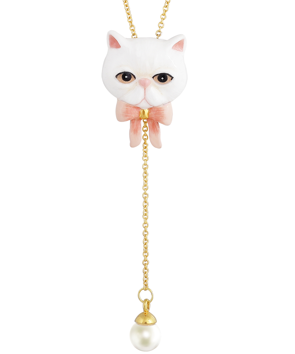 Cat Village The White Exotic Cat Necklace