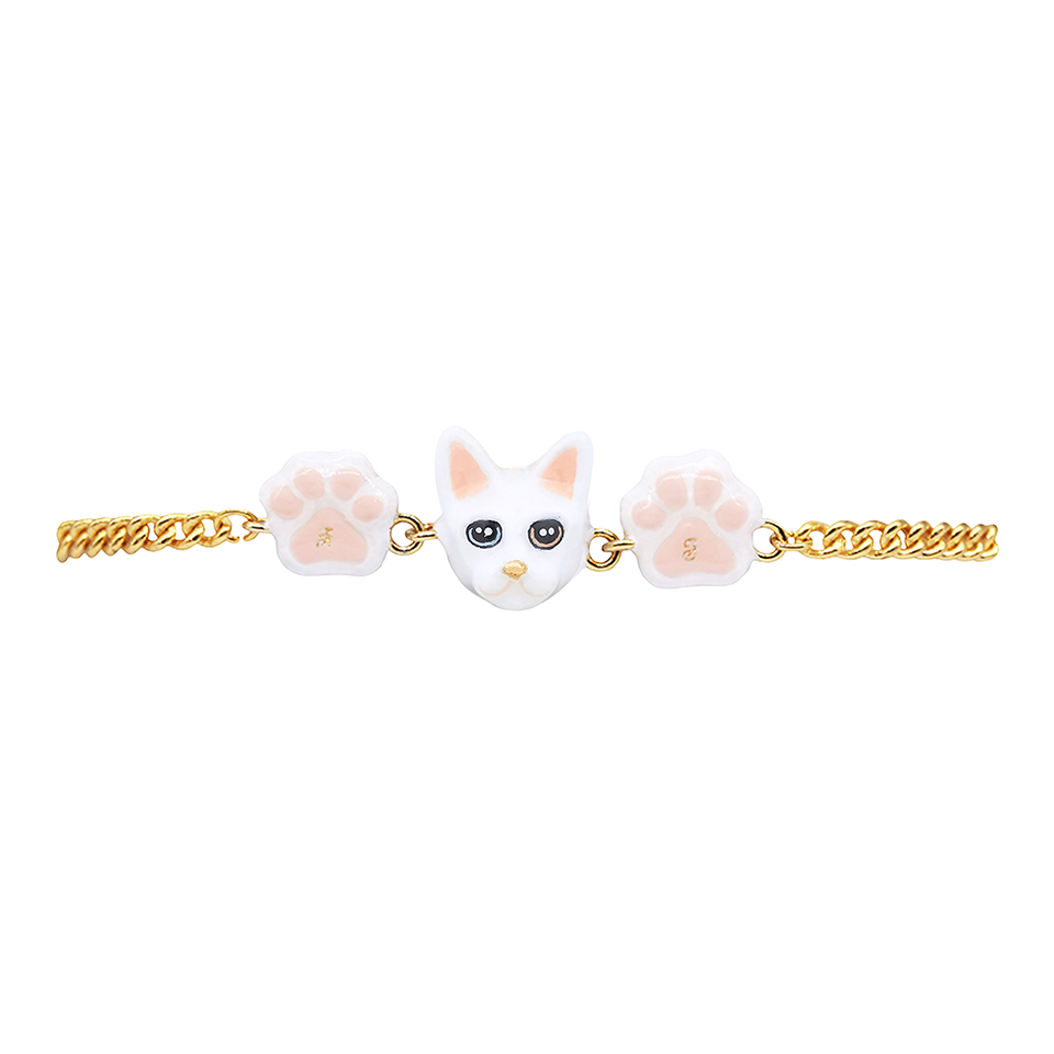 Cat Lover The White Siamese Cat Bracelet(3)