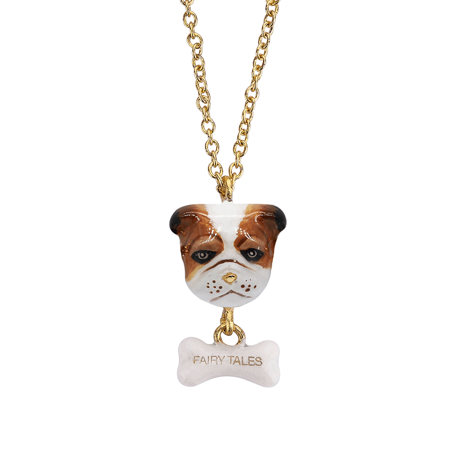 Dog Lover The Two Brown Eye English Bulldog Small Necklace