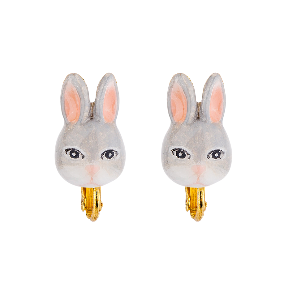Woodland The Gray Rabbit Clip On Earrings