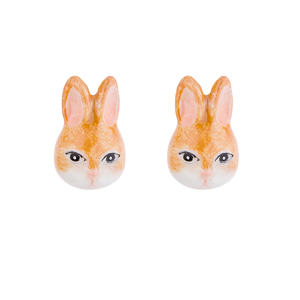 Woodland The Orange Rabbit Stud Earrings