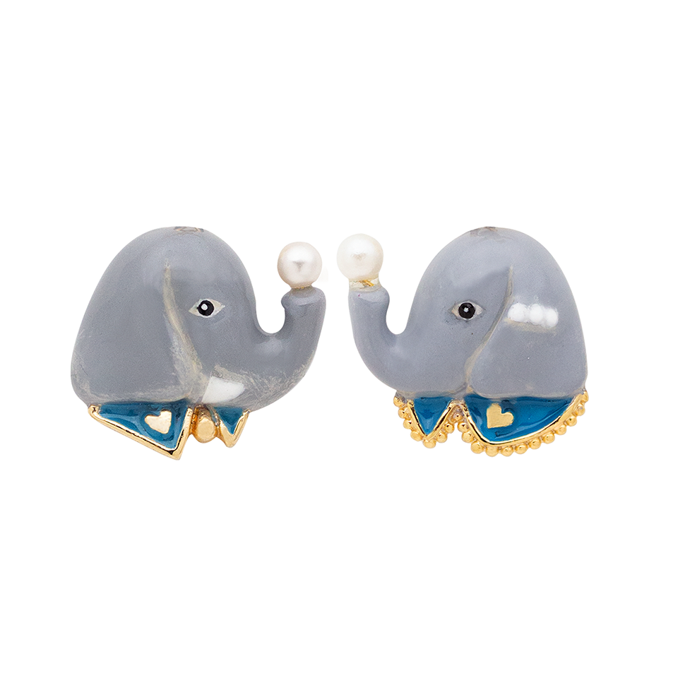 Forestogenian The Gray Elephant Earrings