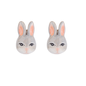 Woodland The Gray Rabbit Stud Earrings