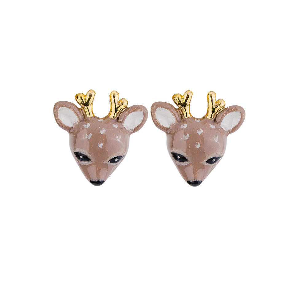 Forestogenian The Brown Deer Stud Earrings