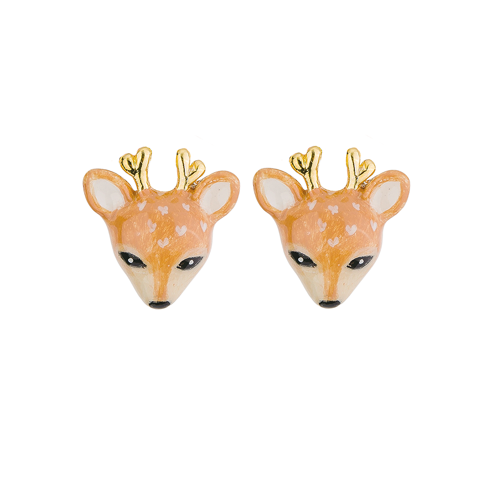 Forestogenian The Orange Deer Stud Earrings
