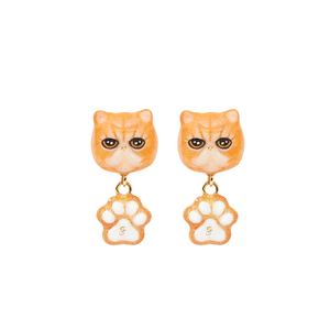 Cat Lover The Orange Exotic Shorthair Cat Earrings