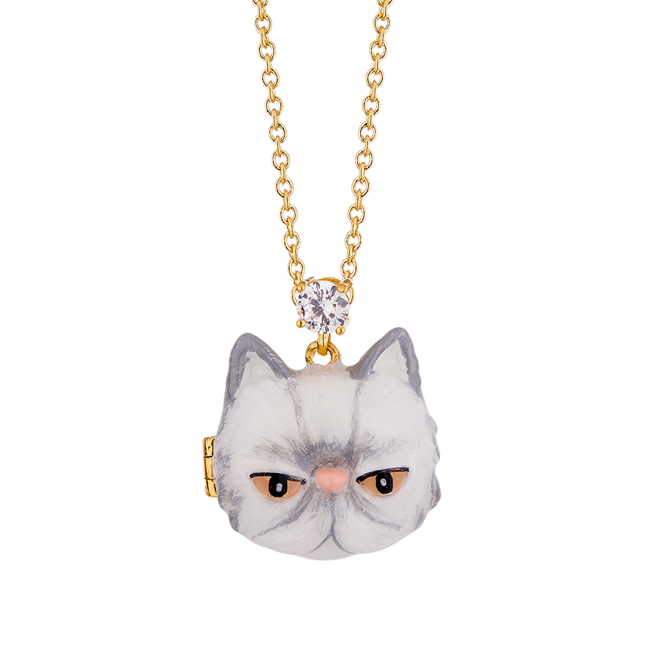 Persian Cat Empire The Gray Persian Cat Locket Necklace