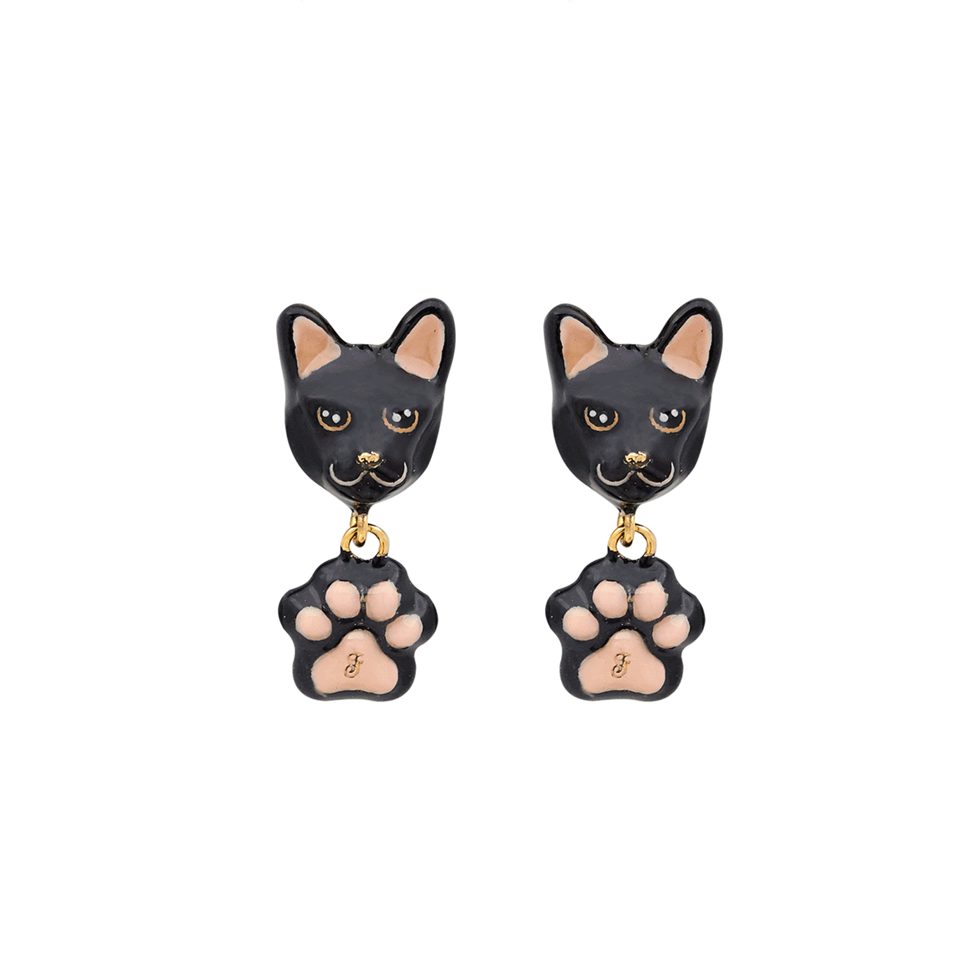 Cat Lover The Black Siamese Cat Earrings