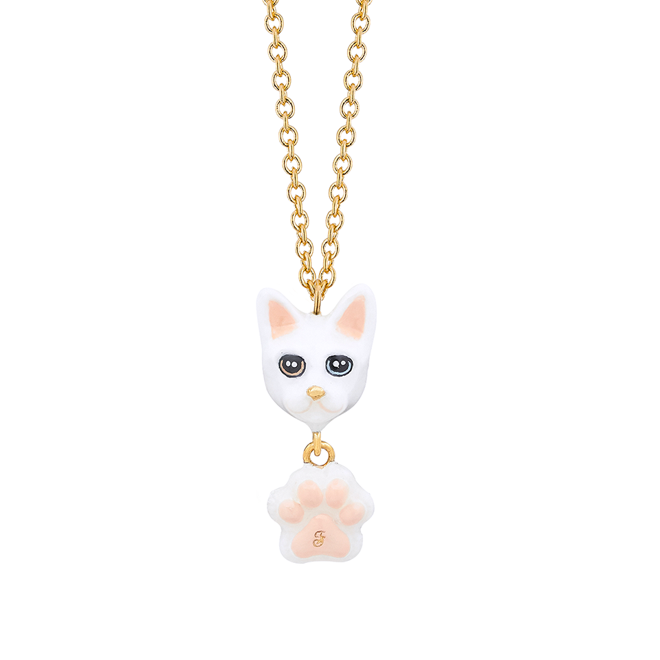 Cat Lover The White Siamese Cat Necklace