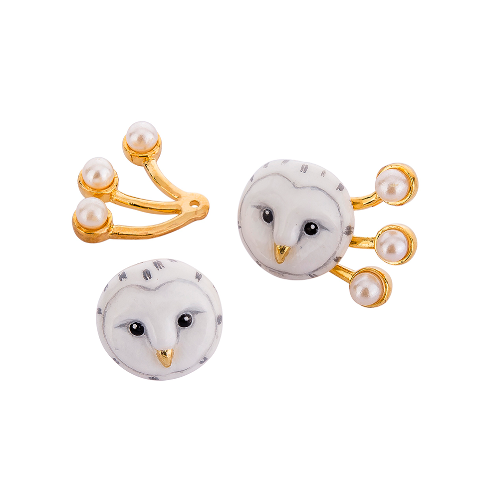 Winter In The Wild The White Owl Earings