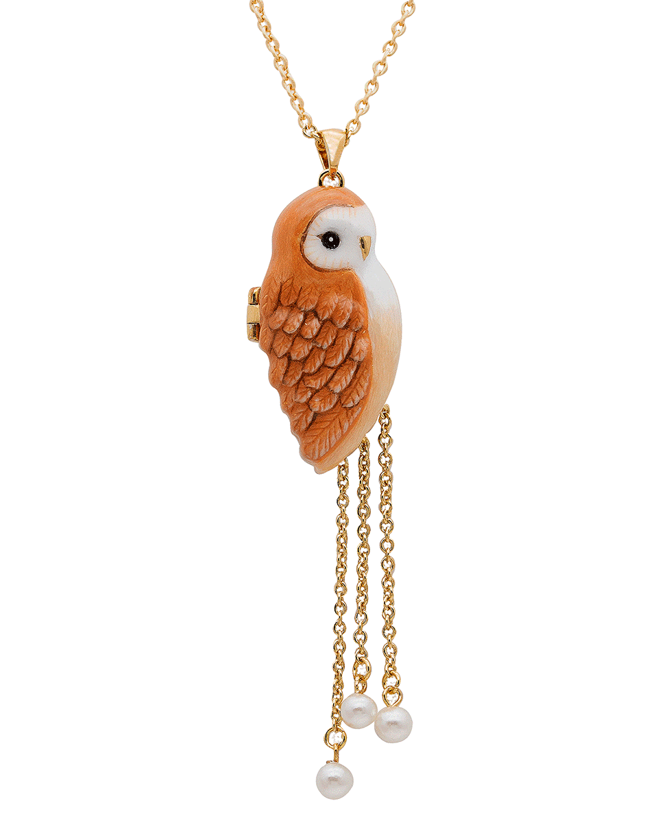 Winter In The Wild The Orange Owl Necklace