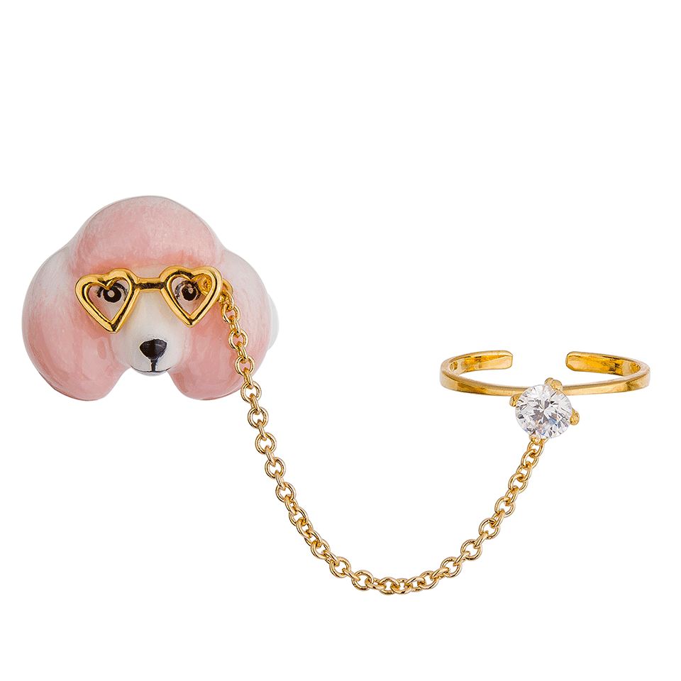 Furry Friends The Pink Poodle Two Fingers Ring