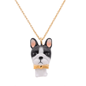 Frenchie Puppy Love The Black&White Color Dukdik Necklace