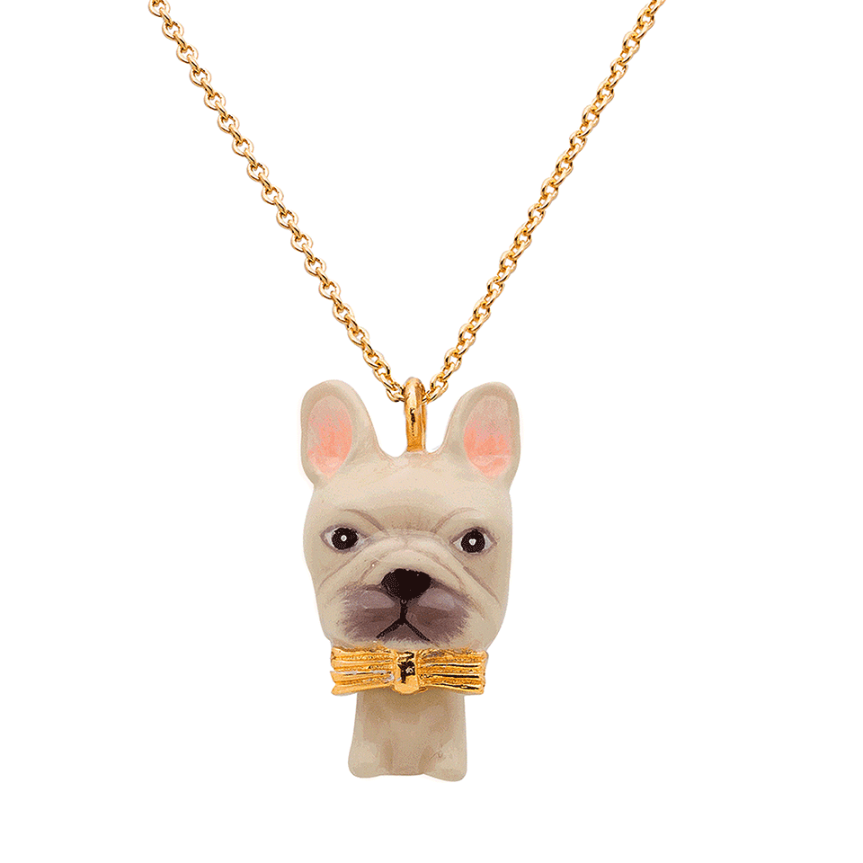 Frenchie Puppy Love The Cream Color Dukdik Necklace