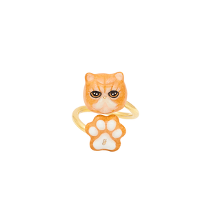Cat Lover The Orange Exotic Shorthair Cat Twist Ring