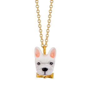 Frenchie Puppy Love The White Color Small Necklace