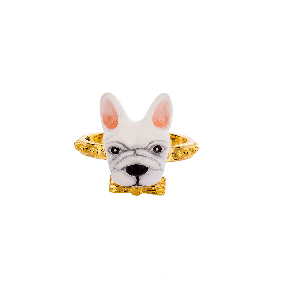 Frenchie Puppy Love The White Color Small Ring