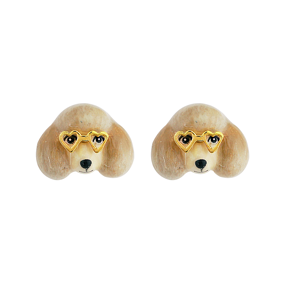 Furry Friends The Brown Poodle Earrings