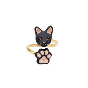 Cat Lover The Black Siamese Cat Twist Ring