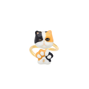Cat Lover The Calico Exotic Shorthair Cat Twist Ring