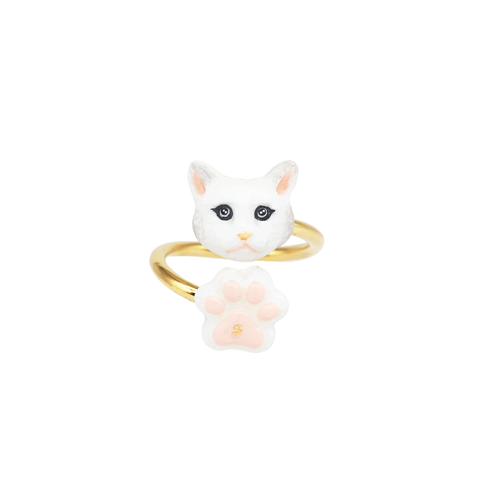 Cat Lover The White Forest Cat Twist Ring