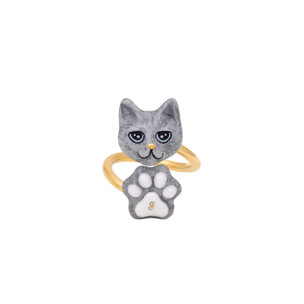 Cat Lover The Russian Blue Cat Twist Ring