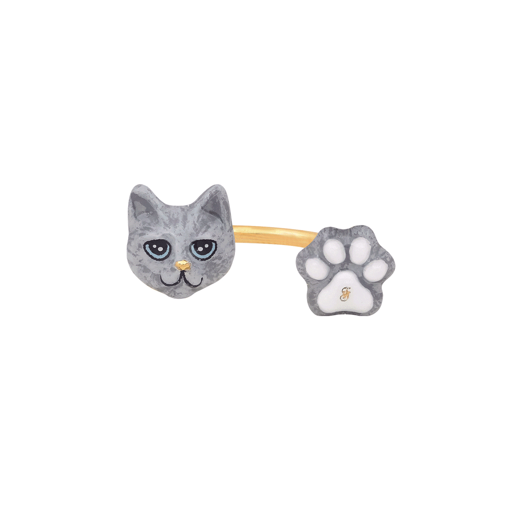 Cat Lover The Russian Blue Cat Ring