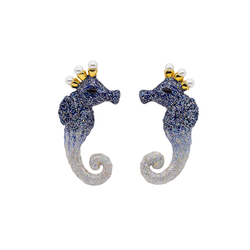Little Mermaid The Blue Seahorse Earrings