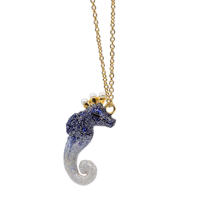 Little Mermaid The Blue Seahorse Necklace