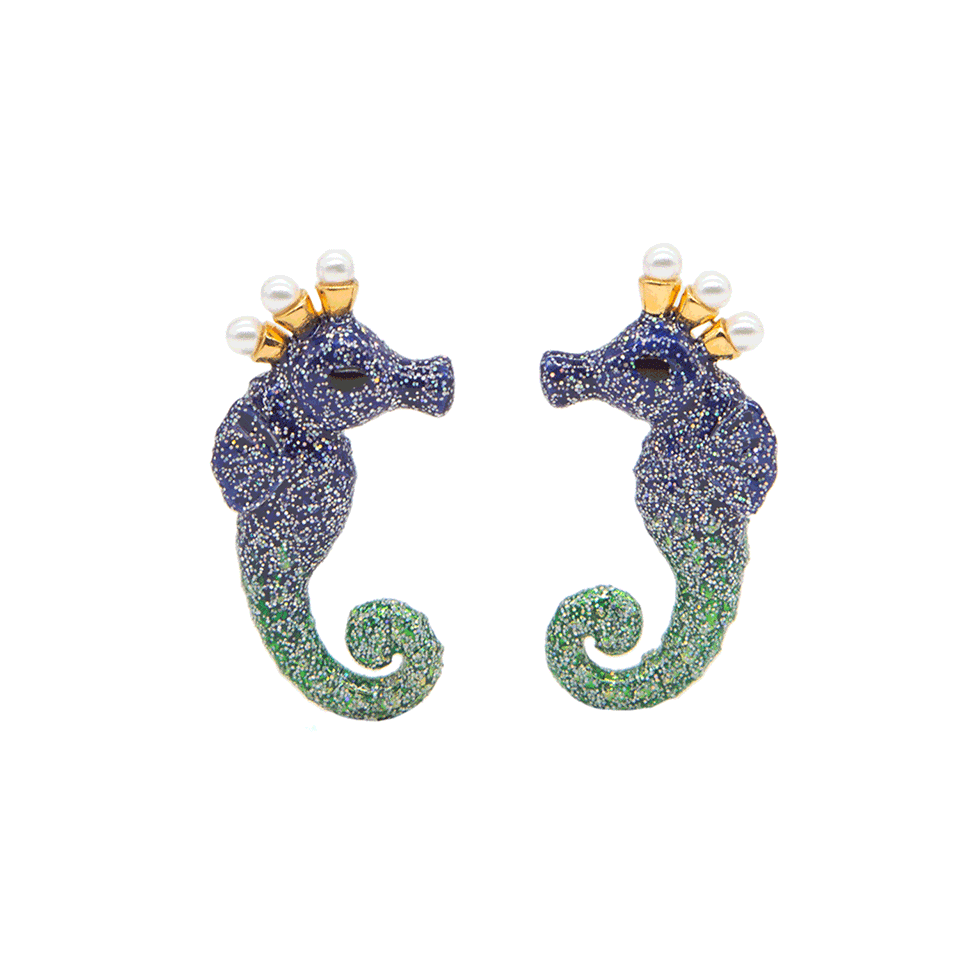 Little Mermaid The Green Seahorse Earrings