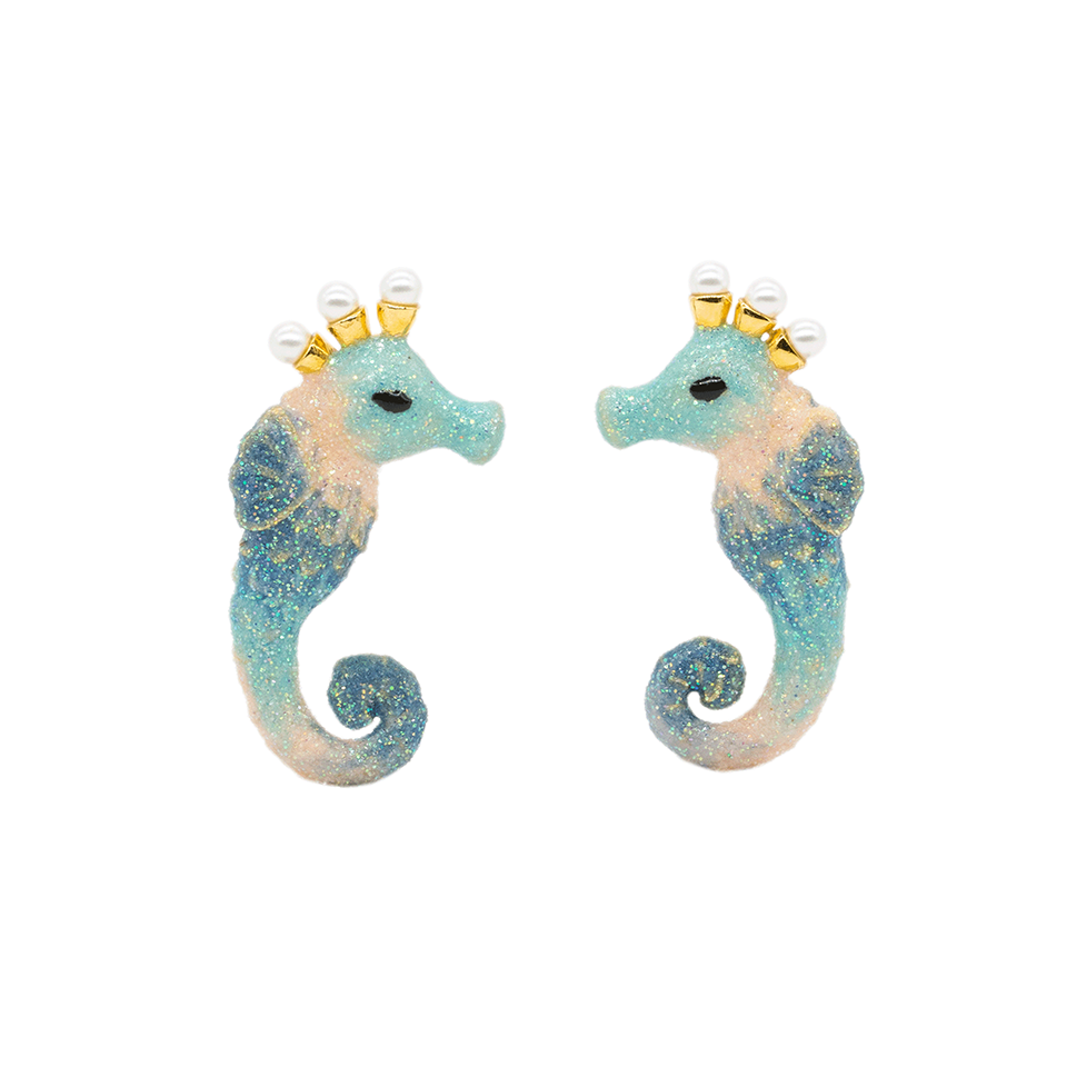Little Mermaid The Rainbow Seahorse Earrings