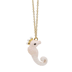 Little Mermaid The Pink Seahorse Necklace