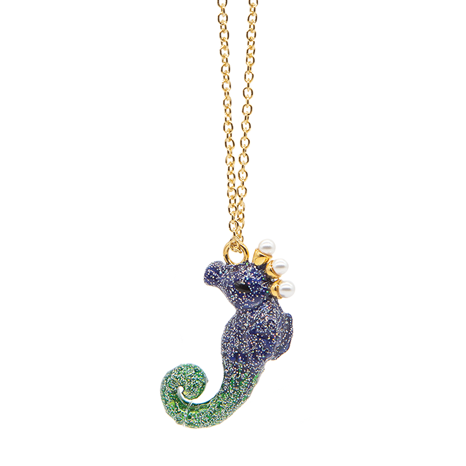 Little Mermaid The Green Seahorse Necklace