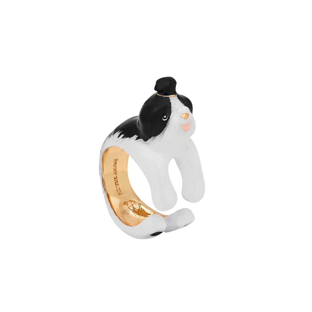 Dog Lover The Black Shihtzu Hug Ring