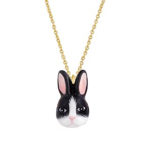Woodland The Black&White Rabbit Small Necklace