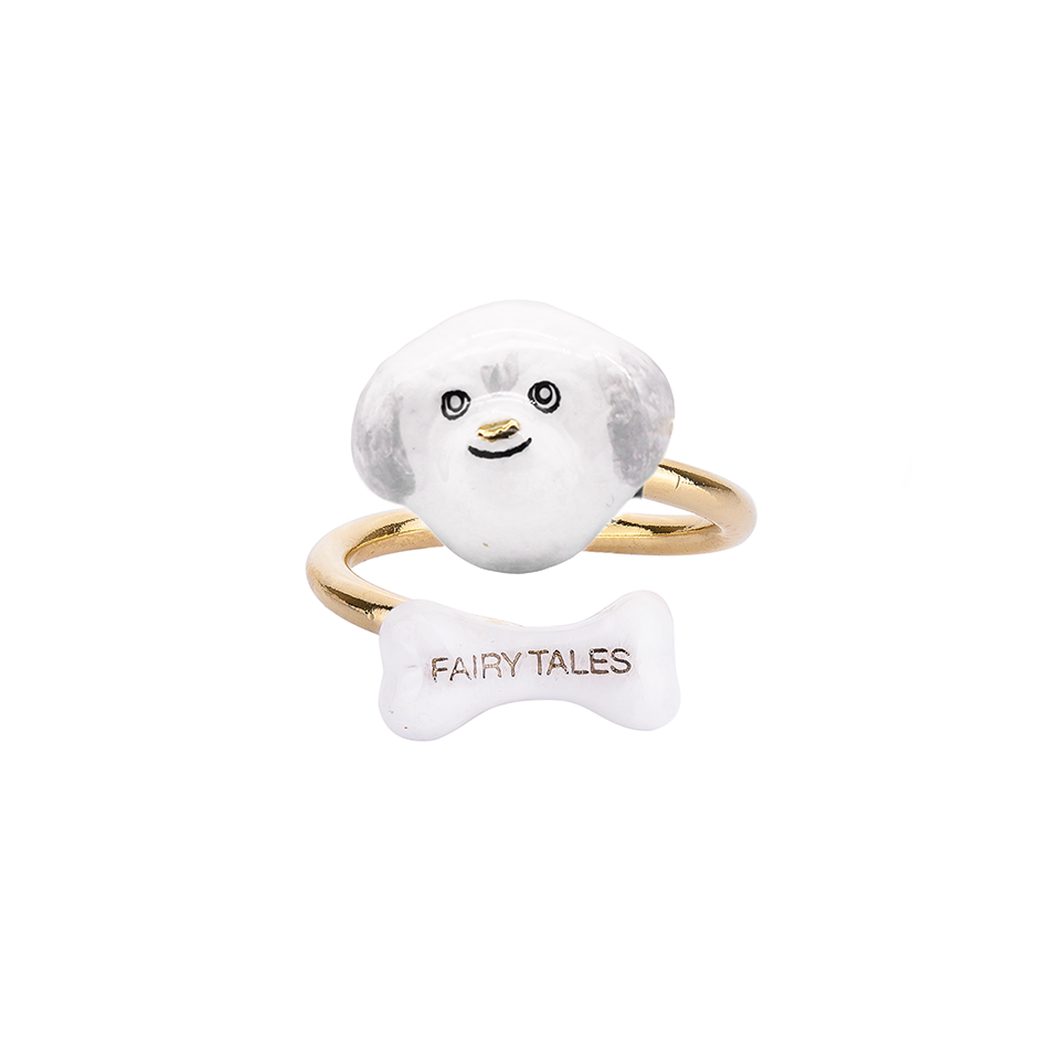 Dog Lover The White Poodle Twist Ring