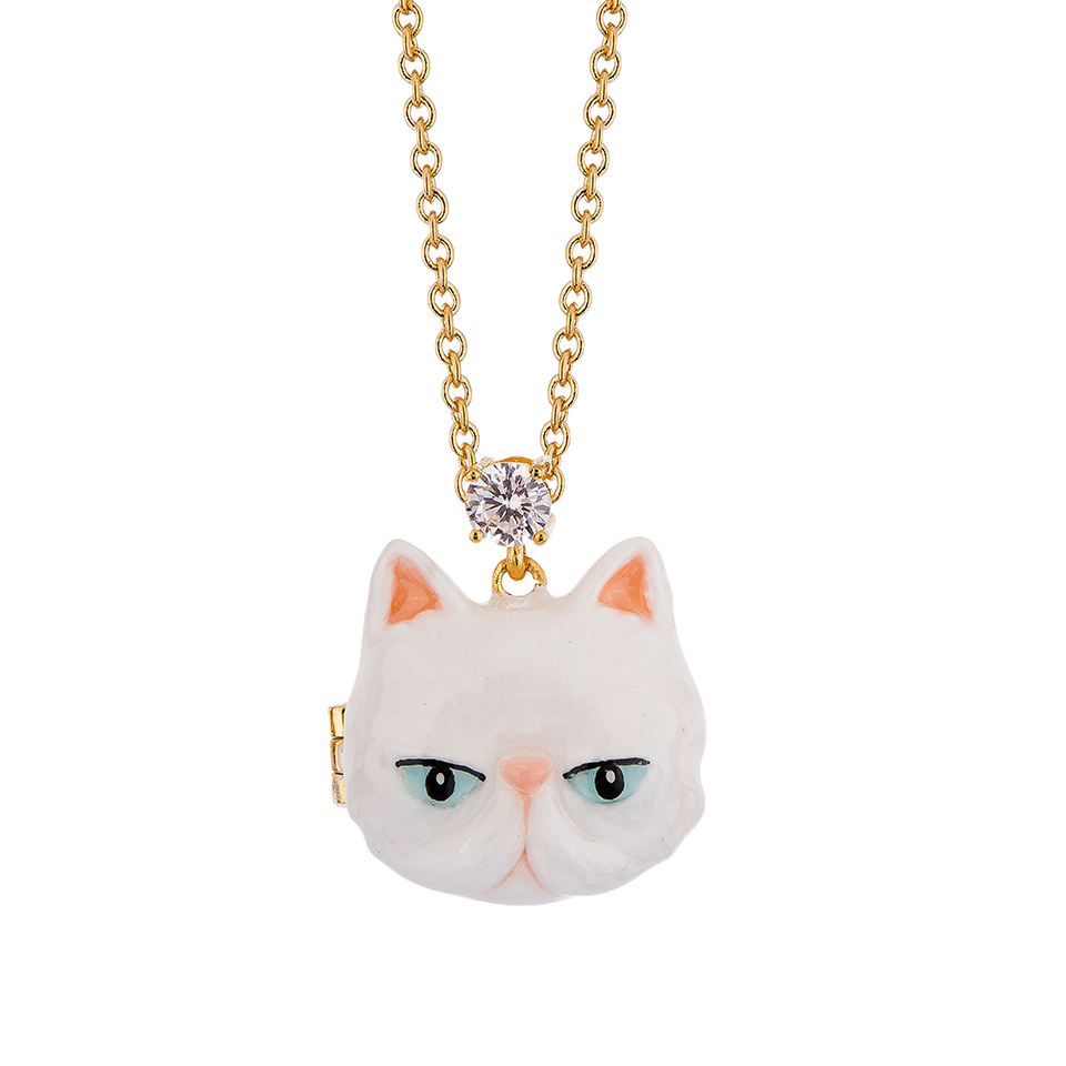 Persian Cat Empire The White Persian Cat Locket Necklace