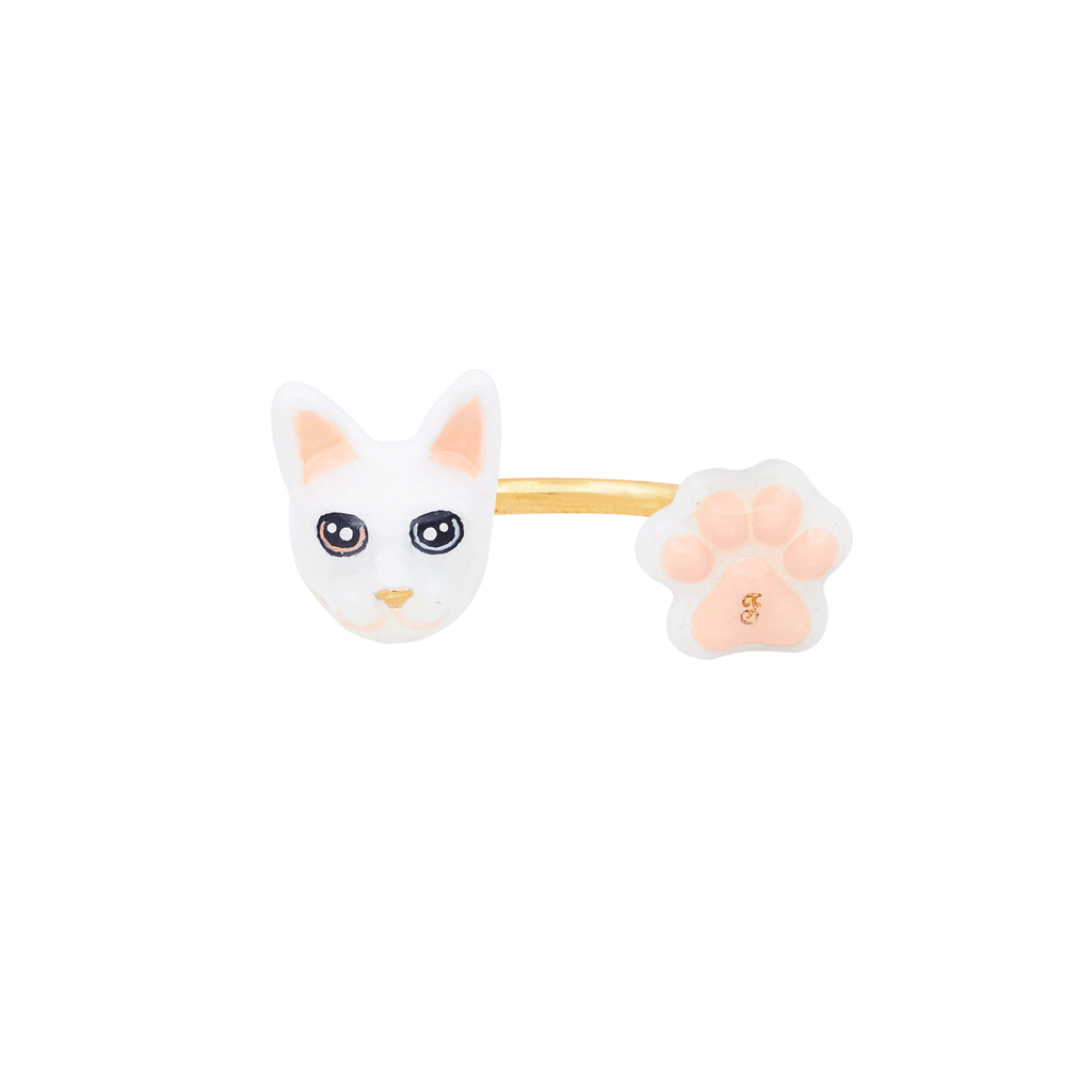 Cat Lover The White Siamese Cat Ring